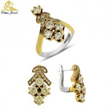 Gümüş Otantik Taşlı Set